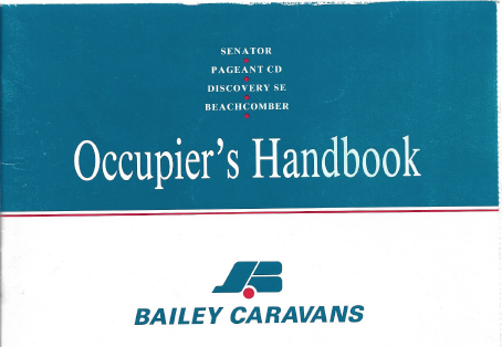 1993 Bailey caravan owners handbook