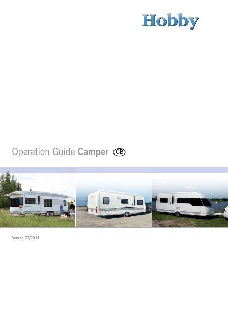 2012 Hobby caravan owner's manual handbook