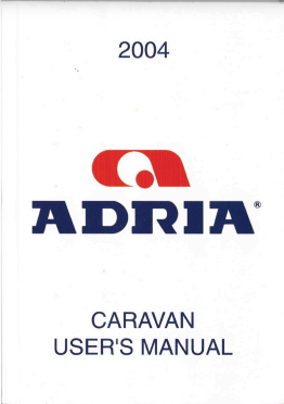 2004 Adria caravan handbook