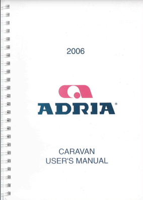 2006 Adria caravan handbook