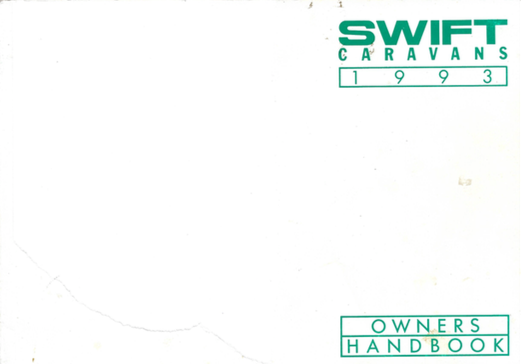 1993 Swift caravan owners handbook